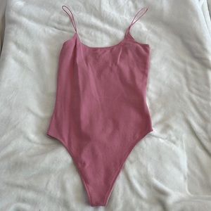 ARITZIA BRIGHT PINK THONG BODYSUIT